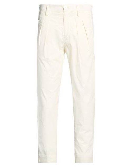 Man Pants Off white Size 28 Cotton, Elastane