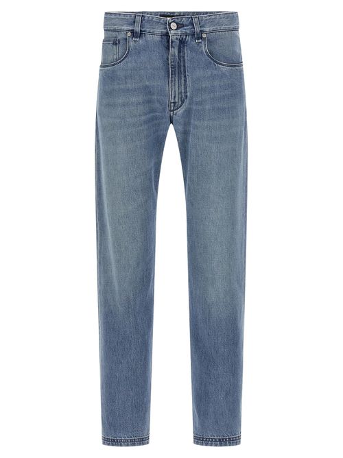 Straight-Leg Cotton Jeans — Blue