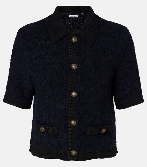 Cotton and wool-blend cardigan