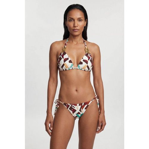 Karen Millen Womens Trim Detail Geo Print Bikini Top - Multicolour Nylon - X-Sma