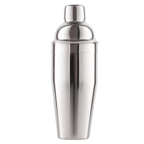 Cocktail Shaker with Built-in Strainer For Bartending & Homebars (24oz) - Silver - Silver