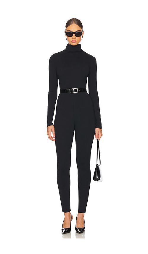 Susana Monaco Mock Neck Long Sleeve Jumpsuit in Black. -  S also in