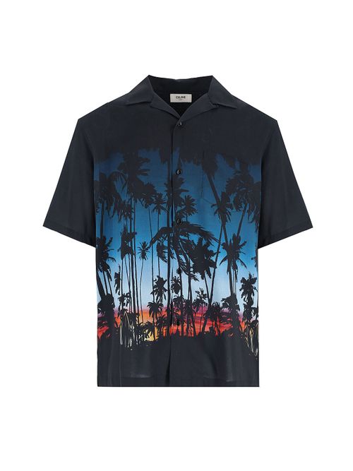 Céline Men's 100% Viscose Button-Up Shirt