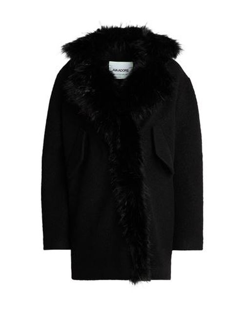 Woman Coat Black Size 4 Polyester, Viscose