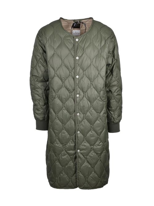 Long Quilted Nylon Down Jacket With Thermal Insulation