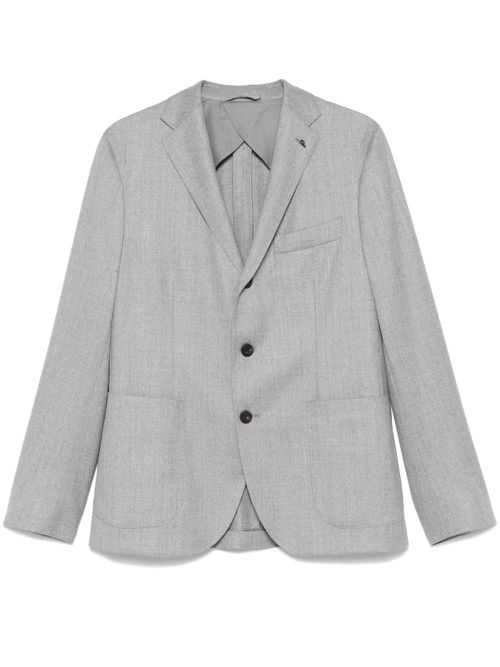 Virgin wool flannel blazer - Grey