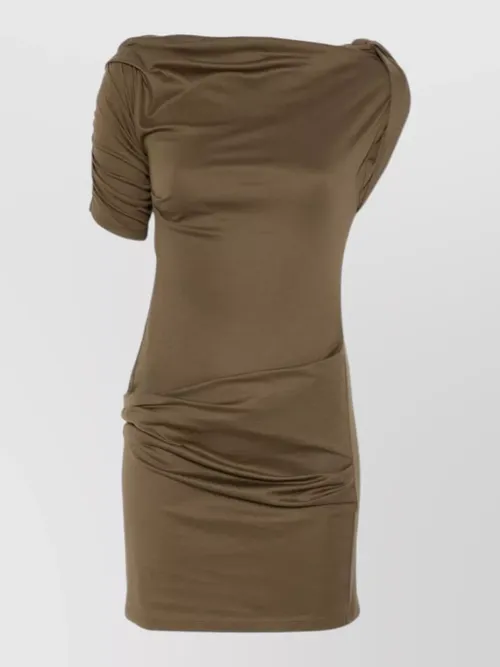 Jacquemus - one shoulder ruched fitted short sleeve dre