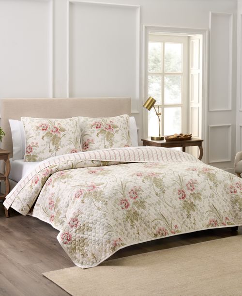 Stonington Cotton 3-Pc. Quilt Set, King - Ivory