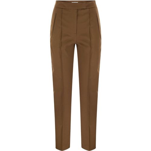 Pt Pantaloni Torino Frida Cotton And Silk Trousers With Pleat