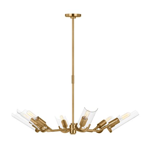 Burnished Brass Six Light Chandelier from the Mezzo Collection