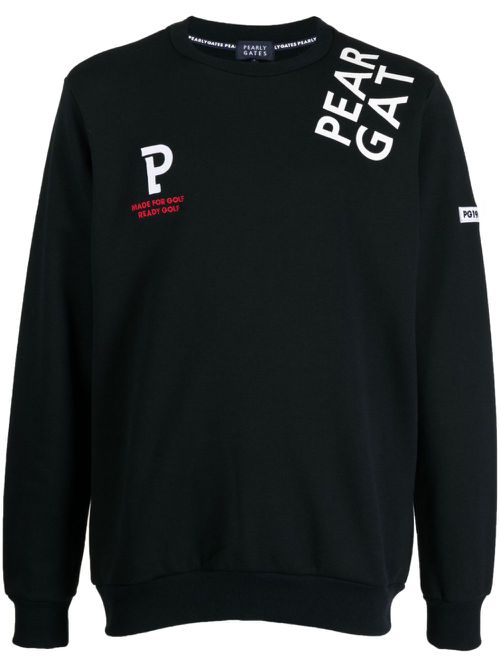 Logo-print crew-neck sweatshirt - Black