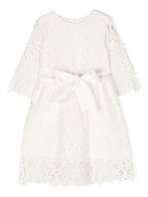 Sheer-lace cotton dress - White
