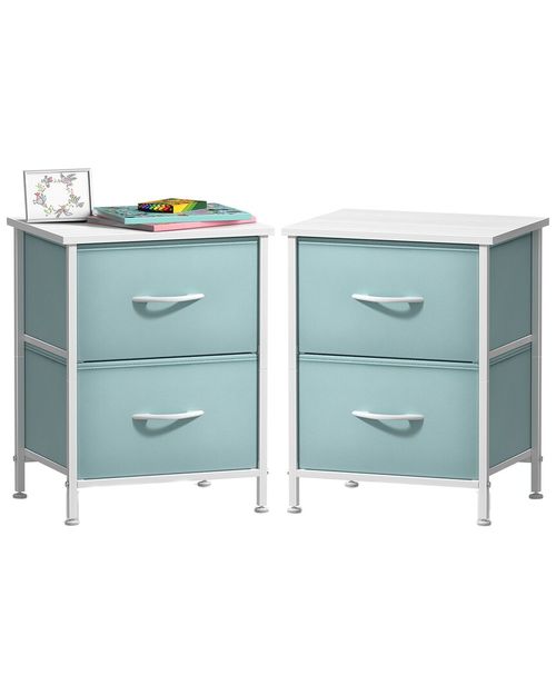 Pack of 2 Nightstands with 2 Drawers