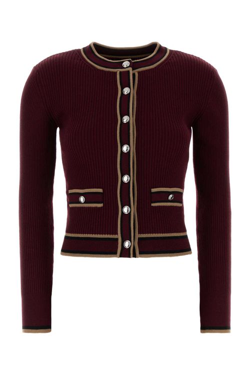 Burgundy Wool Cardigan