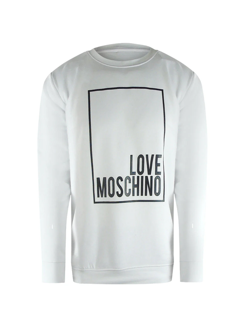 Love Moschino Iconic Box Logo White Sweatshirt - White