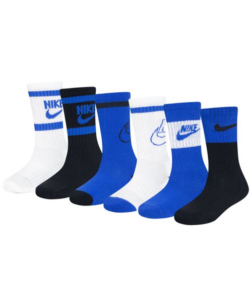 Little Kids 6-Pack Retro Crew Socks - Game Royal