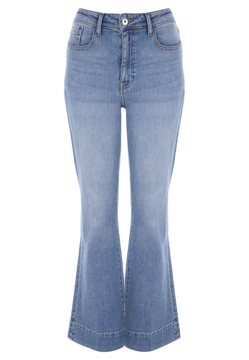 Womens Blue Slim Flare Leg Jeans