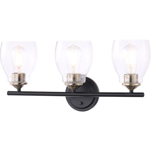 Winsley 3-Light Bathroom Vanity Light in Coal and Stained Bra