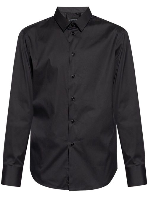 Long-sleeve poplin shirt - Black