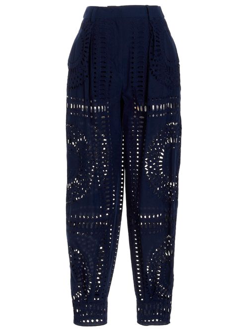 Embroidered Cotton Pants