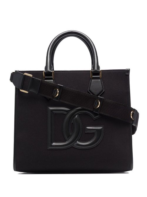 Logo-patch shopper bag - Black