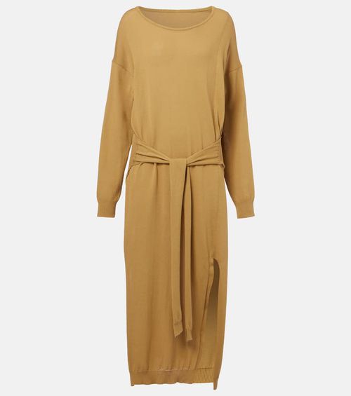 Trompe-l'ail cotton midi dress