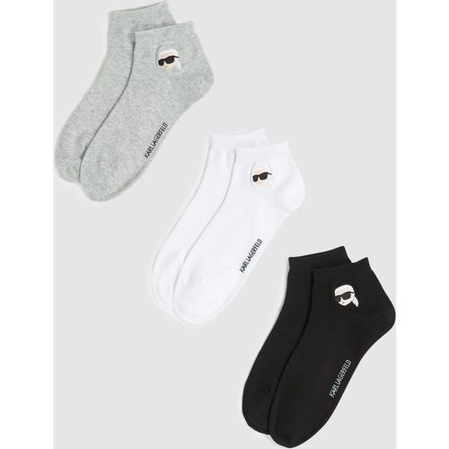 Karl Lagerfeld - Ikon- Kurze Socken – -pack, Damen, Schwarz/weiss/grau, Größe