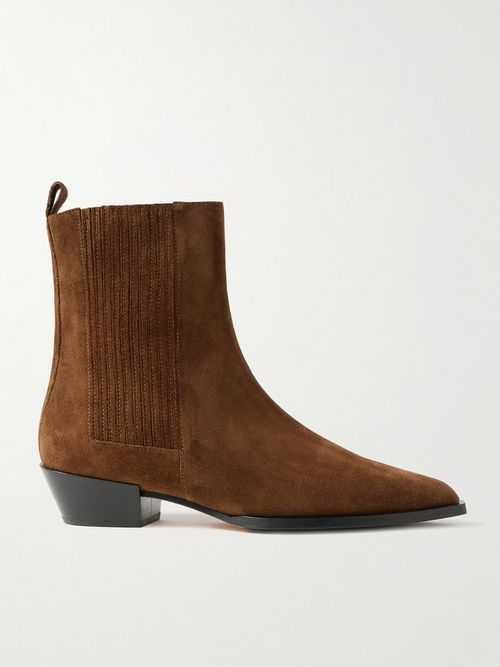 Belinda Suede Ankle Boots - Brown