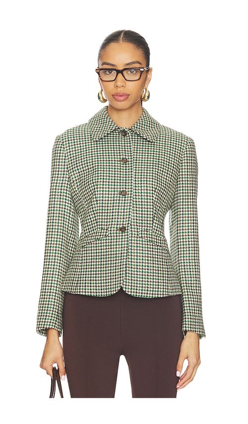 La Ligne Houndstooth Jacket in Cream. 0. Also