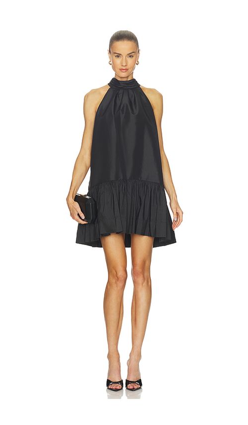 SIMKHAI Hope Bow Tie Mini Dress in Black. S also in XS