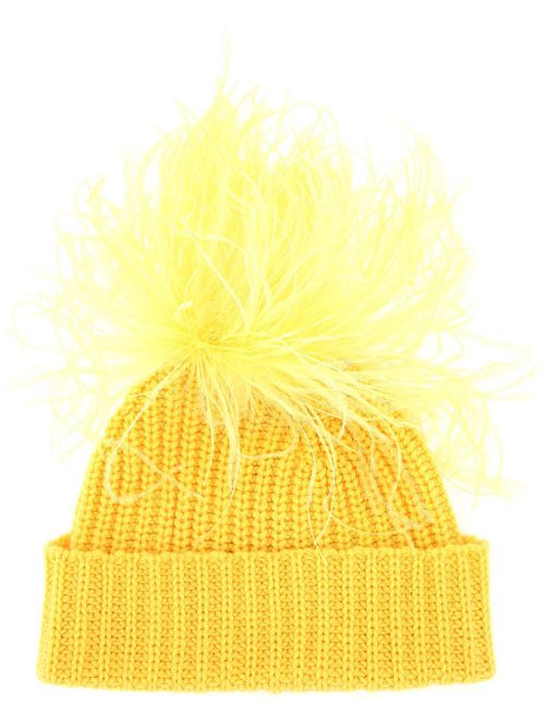 Cashmere beanie - Yellow