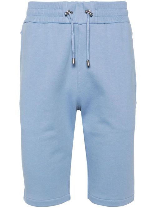 Logo-flocked cotton track shorts - Blue