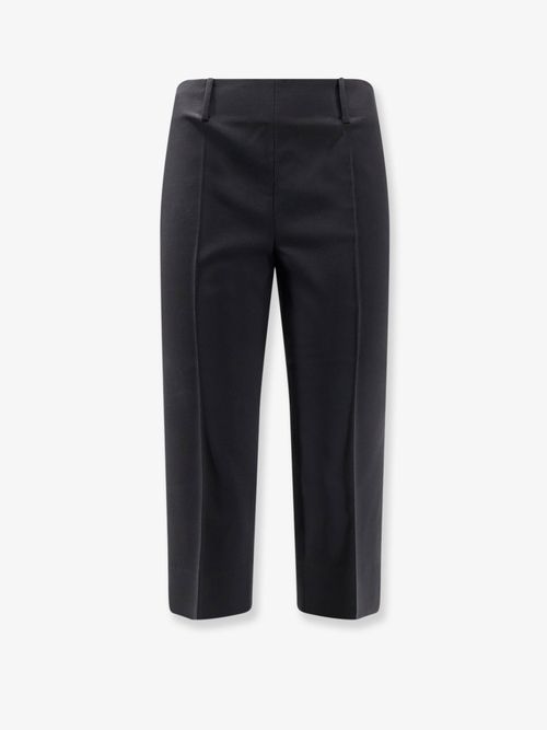 Wool-Blend Cropped Trousers — Black
