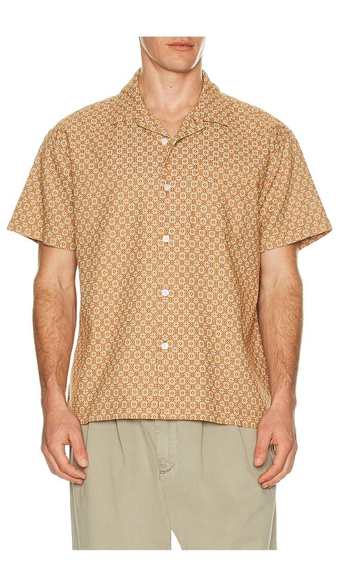 Obey Adrian Woven Shirt in Brown. L. Also in M, S, XL/1X
