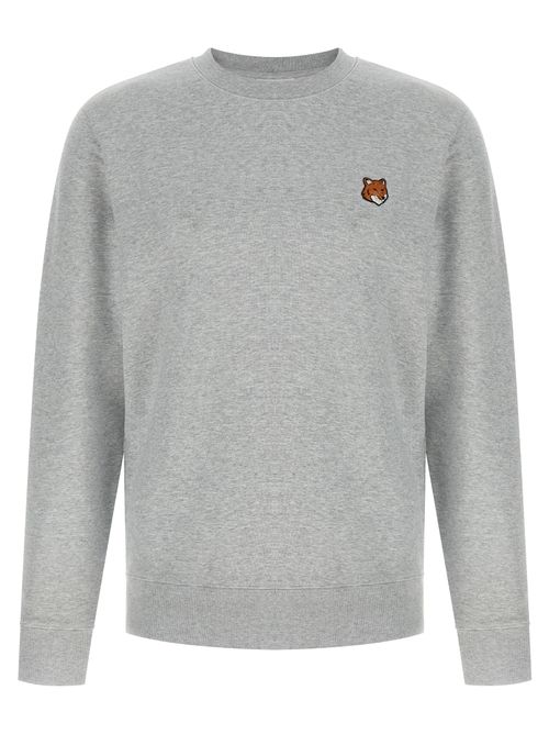Fox Head-Embroidered Sweatshirt — Grey