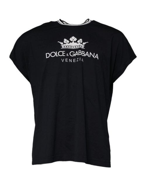 Logo Crown Print T-Shirt — Black