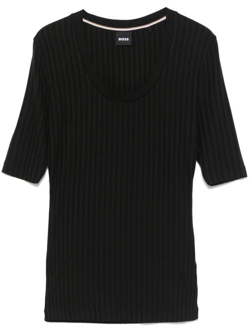 Ribbed T-shirt - Black