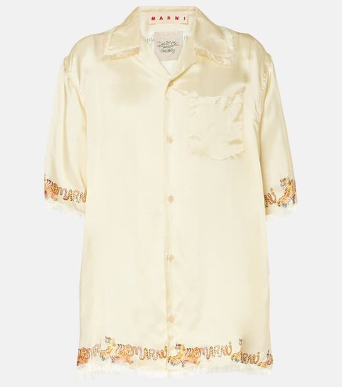 Printed satin shirt