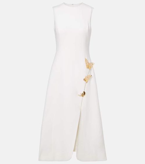Embellished wool-blend cocktail dress