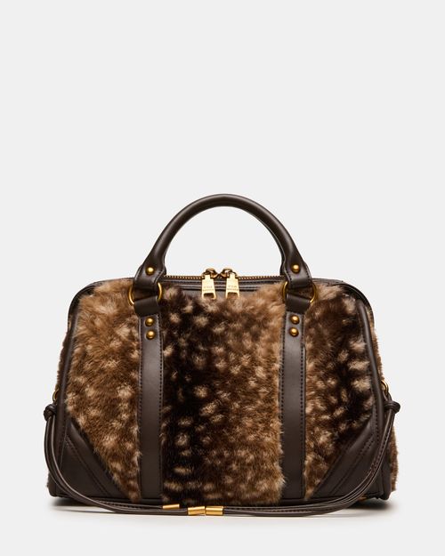 Steve Madden Women's Riggs Faux Fur Bag - Chocolate