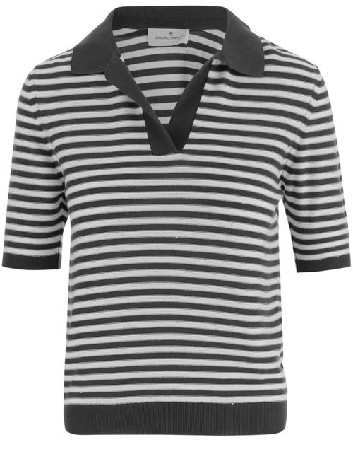 Multicolor Stripes Shirt Collar Polo