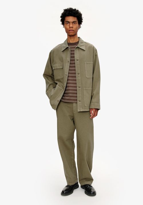 A. P.C. Men's Loose-fit overshirt-jacket Size: Extra Small in Emerald green