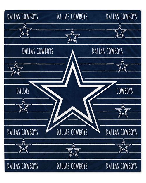 Dallas Cowboys Nfl Team Center Stripe Logo Fleece Throw
