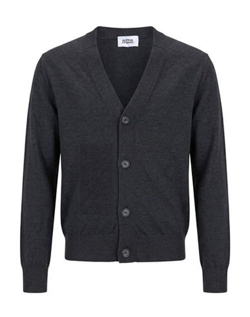 Man Cardigan Grey Size 44 Merino Wool
