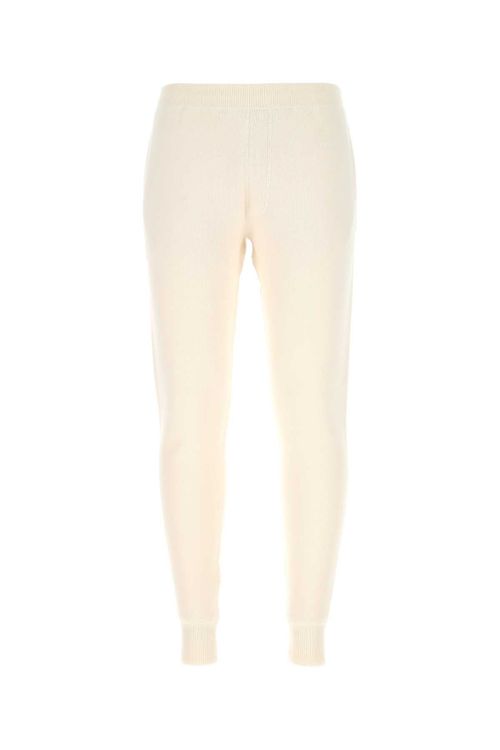 Stretch Cashmere Blend Joggers — White