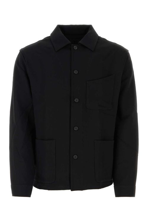 Wool Blend Overshirt — Black
