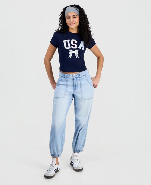 Juniors' High Rise Denim Joggers - Jacqueline