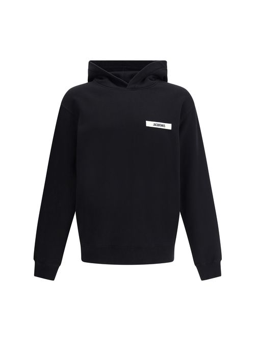 Logo-Patch Cotton Hooded Sweatshirt — Black