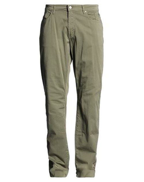 Man Pants Military green Size 42 Cotton, Elastane