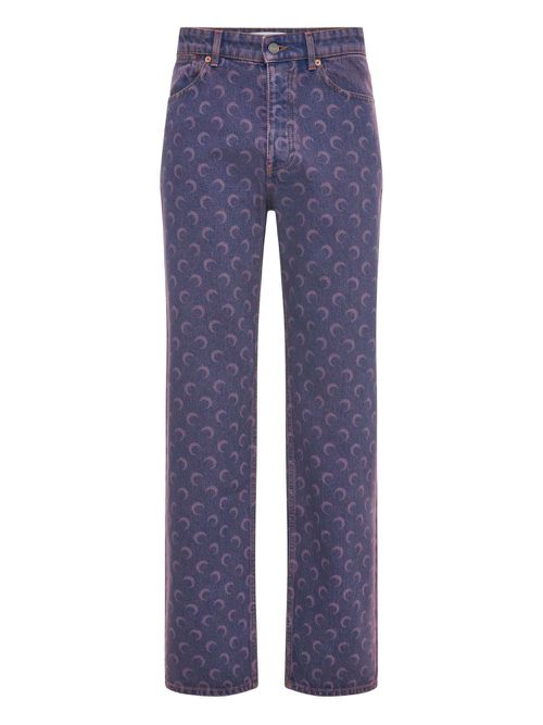 Marine Serre Crescent Moon jeans - Purple